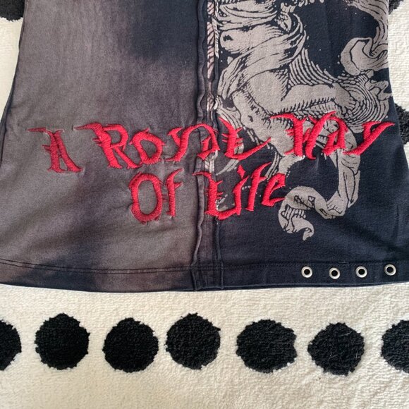 Rebel Spirit Black Embroidered Graphic Royal Way Of Life Shirt T-Shirt - Picture 6 of 12